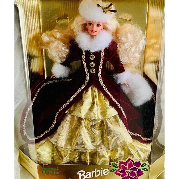 Holiday Barbie Elegant Fur Fleece Costume Collectors Edition Doll NIB - Picture 1 of 5